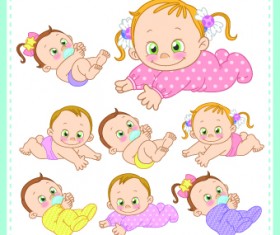 lovely baby design vector 04