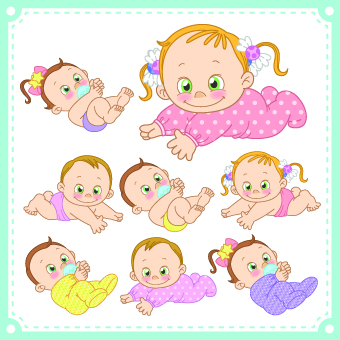 Download lovely baby design vector 04 free download