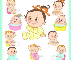 lovely baby design vector 05