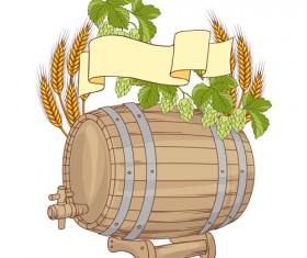 Wine barrels vector 01