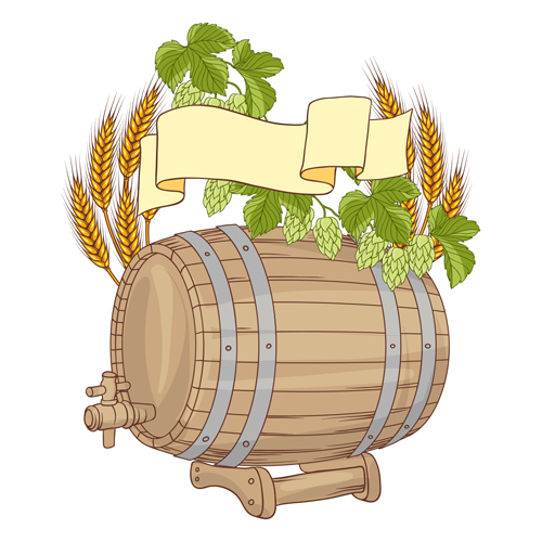 Wine barrels vector 01