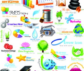 Shiny business logos design vector 01