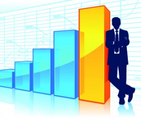 Businessman and Infographic design vector 01