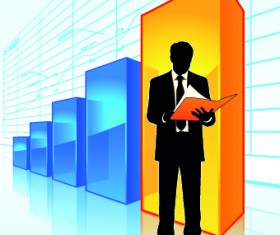 Businessman and Infographic design vector 03