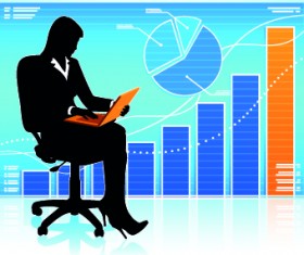 Businessman and Infographic design vector 05