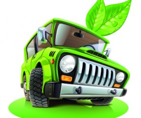 Funny car with travel elements vector 05