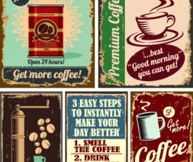 Different Retro food card vector 04