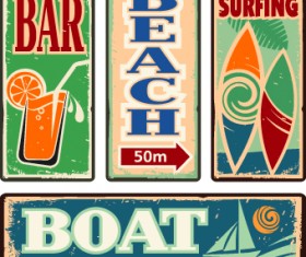 Different Retro food card vector 07