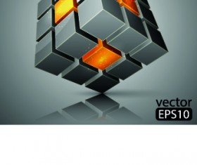 Cube vector backgrounds set 02