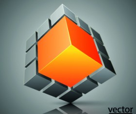 Cube vector backgrounds set 03