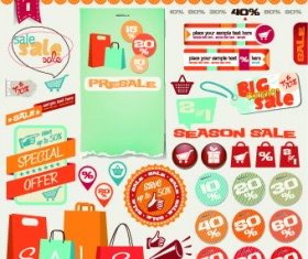 Vintage sale labels and stickers vector