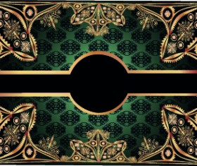 Luxurious gold frame vector set 03