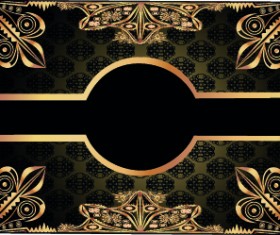 Luxurious gold frame vector set 04