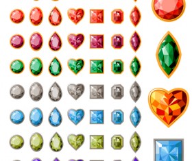 Colorful Gems design vector 02