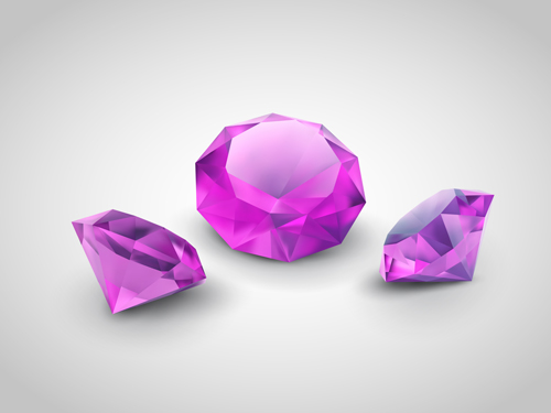 Colorful Gems design vector 03