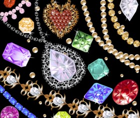 Colorful Gems design vector 05