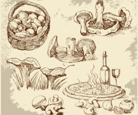 Retro pizza design vector 03