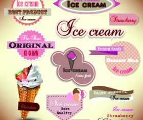 Ice cream Labels design vector 01