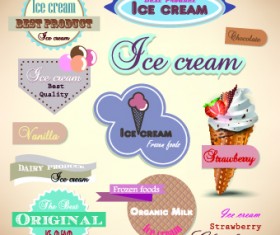 Ice cream Labels design vector 02