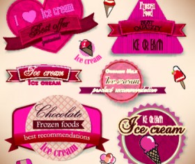 Ice cream Labels design vector 03