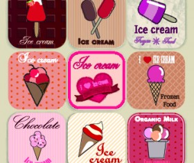 Ice cream Labels design vector 04