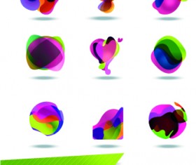 Color Abstract icons vector 03