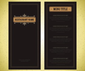 Luxurious restaurant menu vector set 01