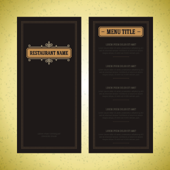 Luxurious restaurant menu vector set 01