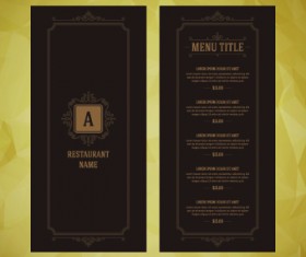 Luxurious restaurant menu vector set 02