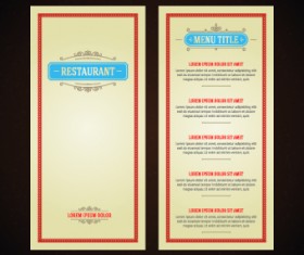 Luxurious restaurant menu vector set 03