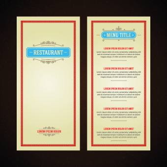 Luxurious restaurant menu vector set 03