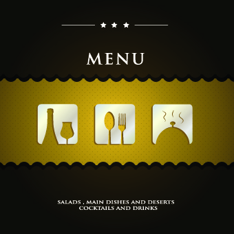 Luxurious restaurant menu vector set 09