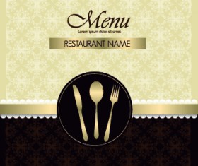 Restaurant menu cover design set 04