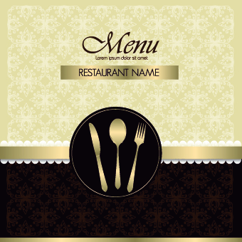 Restaurant menu cover design set 04