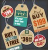 Vector Vintage Price tag set 01 free download