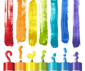 Bright paints colors design vector 02