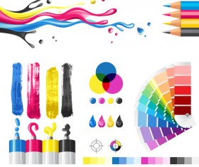 Bright paints colors design vector 04