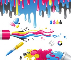 Bright paints colors design vector 05