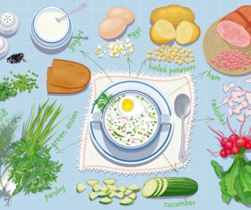 Pantry design elements vector 02