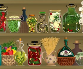 Pantry design elements vector 04