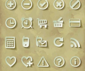 Paper cut of icons vector 01