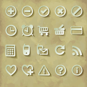 Paper cut of icons vector 01