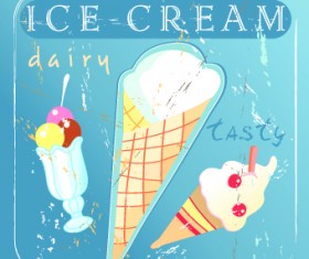 Retro style poster food elements vector 01