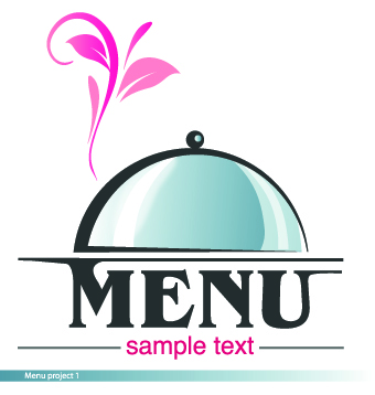 Restaurant Logos with Menu Illustration vector 01
