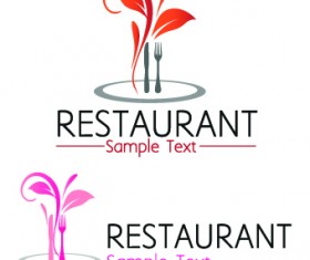 Restaurant Logos with Menu Illustration vector 02