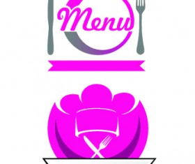 Restaurant Logos with Menu Illustration vector 03