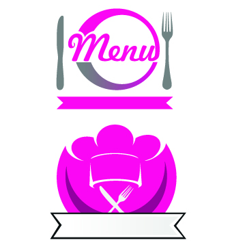 Restaurant Logos with Menu Illustration vector 03
