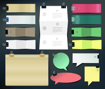 Ribbons with labels Retro Style vector 01