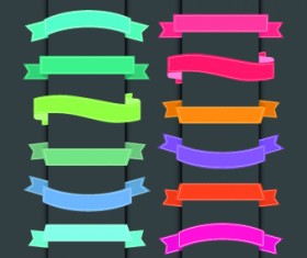 Ribbons with labels Retro Style vector 04