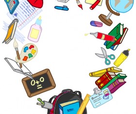 Colored School bag vector 01